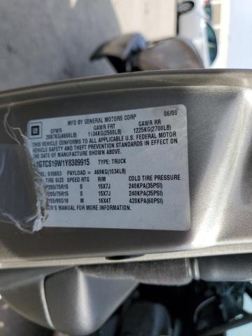 Photo 10 from auction – 2000 GMC SONOMA with VIN 1GTCS19W1Y8309915