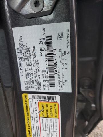 Photo 10 from auction – 2018 FORD FUSION SE with VIN 3FA6P0HD3JR135249