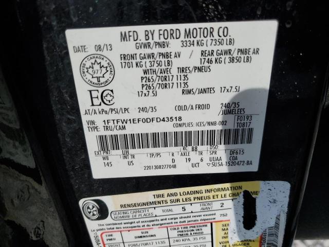 Photo 10 from auction – 2013 FORD F150 SUPER with VIN 1FTFW1EF0DFD43518