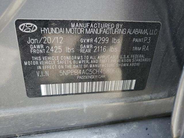Photo 10 from auction – 2012 HYUNDAI SONATA GLS with VIN 5NPEB4AC5CH458060