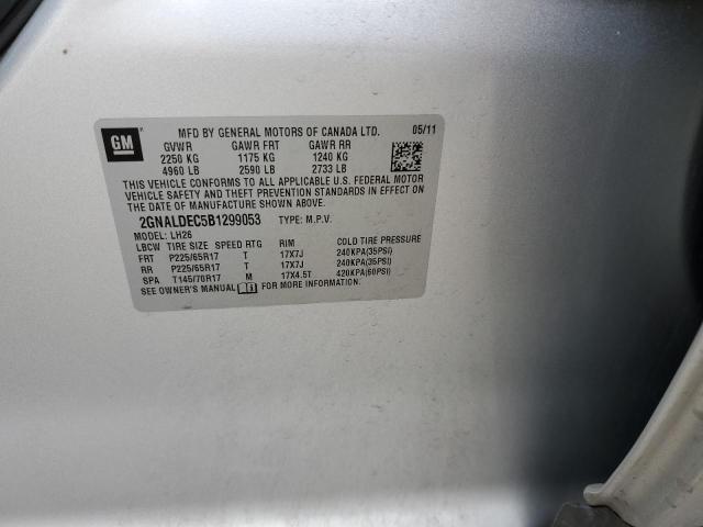 Photo 10 from auction – 2011 CHEVROLET EQUINOX LT with VIN 2GNALDEC5B1299053