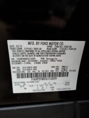 Photo 10 from auction – 2015 FORD TAURUS LIM with VIN 1FAHP2F80FG155029