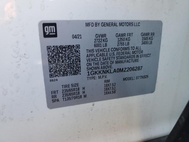 Photo 10 from auction – 2021 GMC ACADIA SLE with VIN 1GKKNKLA0MZ206287