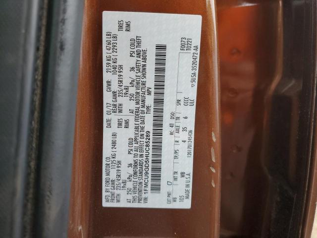Photo 10 from auction – 2017 FORD ESCAPE SE with VIN 1FMCU9GD5HUC85289