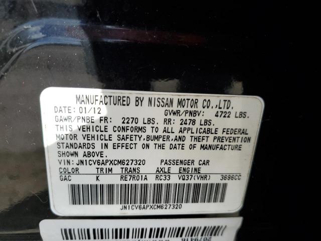 Photo 10 from auction – 2012 INFINITI G37 BASE with VIN JN1CV6APXCM627320