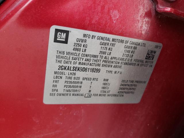Photo 10 from auction – 2013 GMC TERRAIN SL with VIN 2GKALSEK9D6118289