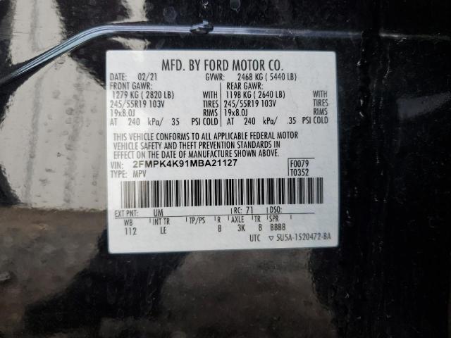 Photo 10 from auction – 2021 FORD EDGE TITAN with VIN 2FMPK4K91MBA21127
