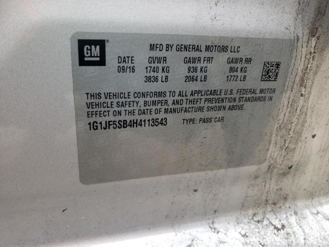 Photo 10 from auction – 2017 CHEVROLET SONIC PREM with VIN 1G1JF5SB4H4113543