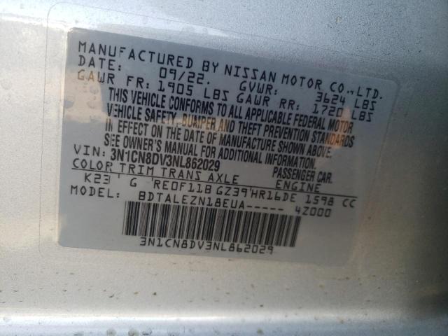 Photo 10 from auction – 2022 NISSAN VERSA S with VIN 3N1CN8DV3NL862029
