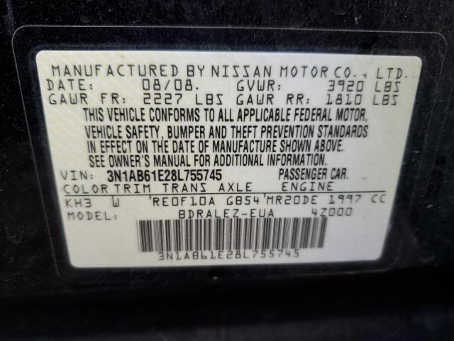 Photo 10 from auction – 2008 NISSAN SENTRA with VIN 3N1AB61E28L755745