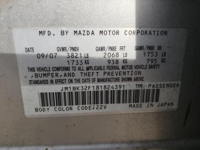 Photo 10 from auction – 2008 MAZDA 3 I with VIN JM1BK32F181824391