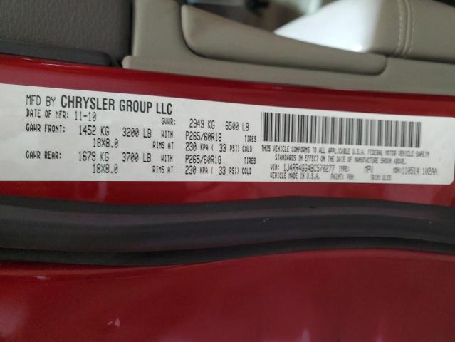 Photo 10 from auction – 2011 JEEP GRAND CHER with VIN 1J4RR4GG4BC570277