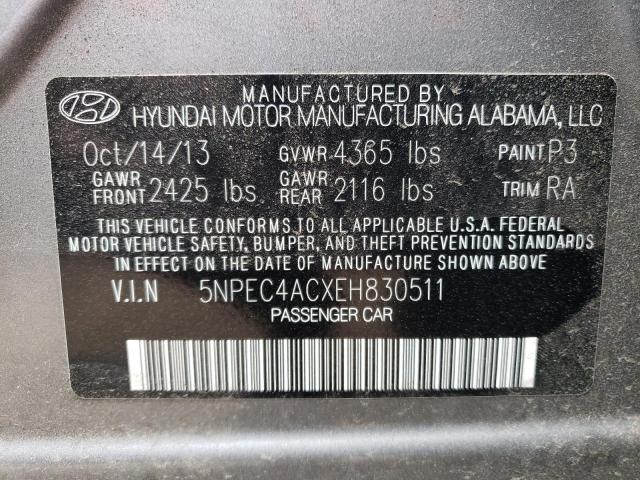 Photo 10 from auction – 2014 HYUNDAI SONATA SE with VIN 5NPEC4ACXEH830511