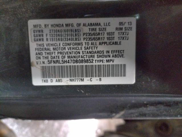 Photo 10 from auction – 2013 HONDA ODYSSEY EX with VIN 5FNRL5H47DB089852