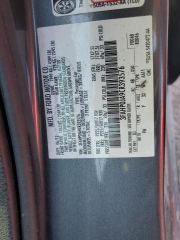 Photo 10 from auction – 2012 FORD FUSION SEL with VIN 3FAHP0JA9CR393576