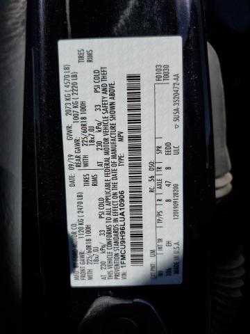 Photo 10 from auction – 2020 FORD ESCAPE SEL with VIN 1FMCU9H96LUA10906