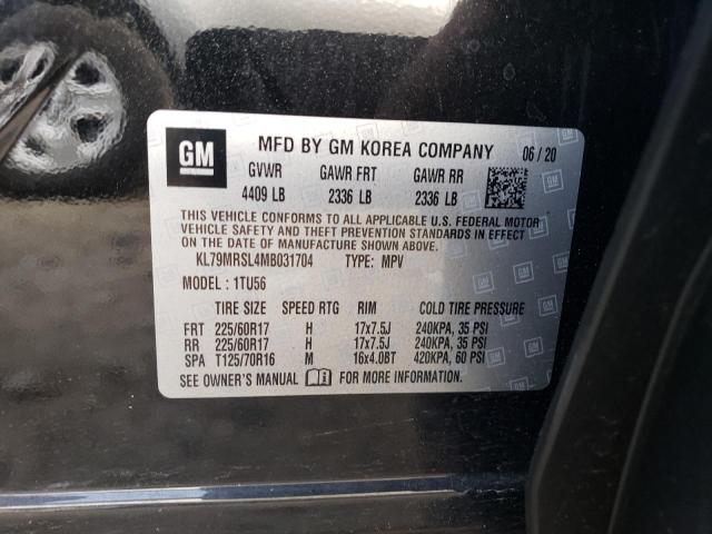 Photo 10 from auction – 2021 CHEVROLET TRAILBLAZE with VIN KL79MRSL4MB031704