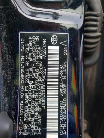 Photo 10 from auction – 2012 TOYOTA PRIUS with VIN JTDKN3DU9C1540227