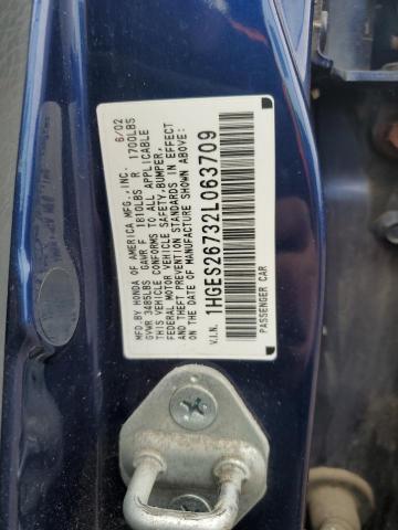 Photo 10 from auction – 2002 HONDA CIVIC EX with VIN 1HGES26732L063709