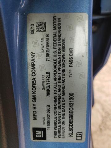 Photo 10 from auction – 2014 CHEVROLET SPARK 1LT with VIN KL8CD6S98EC431300