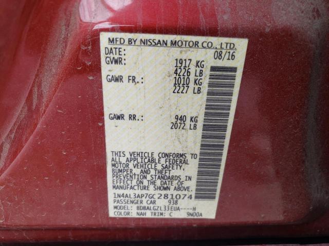 Photo 10 from auction – 2016 NISSAN ALTIMA 2.5 with VIN 1N4AL3AP7GC281074
