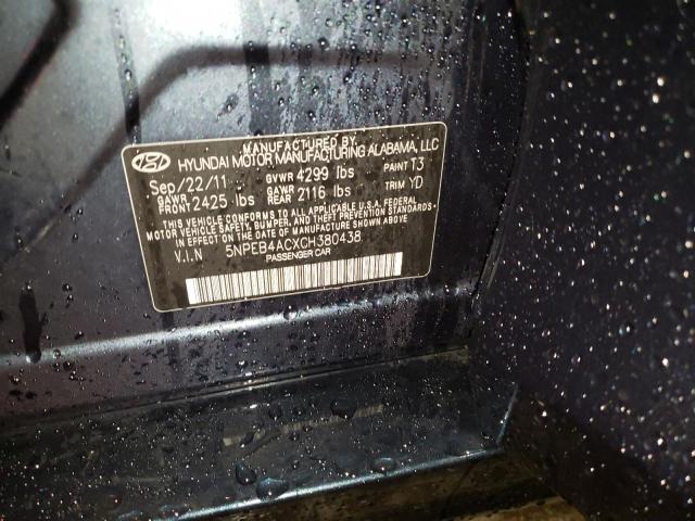 Photo 10 from auction – 2012 HYUNDAI SONATA GLS with VIN 5NPEB4ACXCH380438