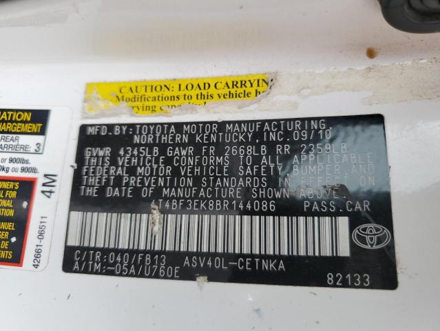 Photo 10 from auction – 2011 TOYOTA CAMRY BASE with VIN 4T4BF3EK8BR144086