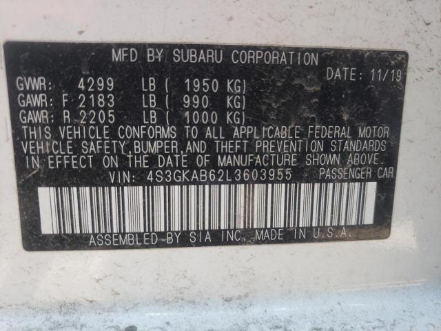 Photo 10 from auction – 2020 SUBARU IMPREZA with VIN 4S3GKAB62L3603955