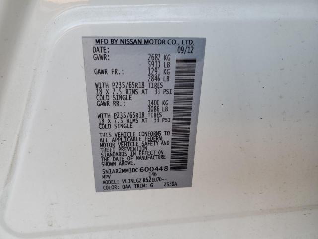 Photo 10 from auction – 2013 NISSAN PATHFINDER with VIN 5N1AR2MM3DC600448