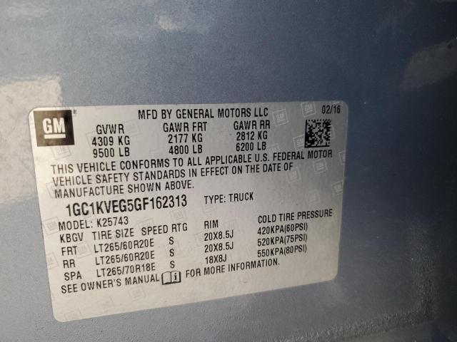 Photo 10 from auction – 2016 CHEVROLET SILVERADO with VIN 1GC1KVEG5GF162313