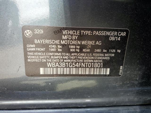 Photo 10 from auction – 2015 BMW 320 I with VIN WBA3B1G54FNT01801