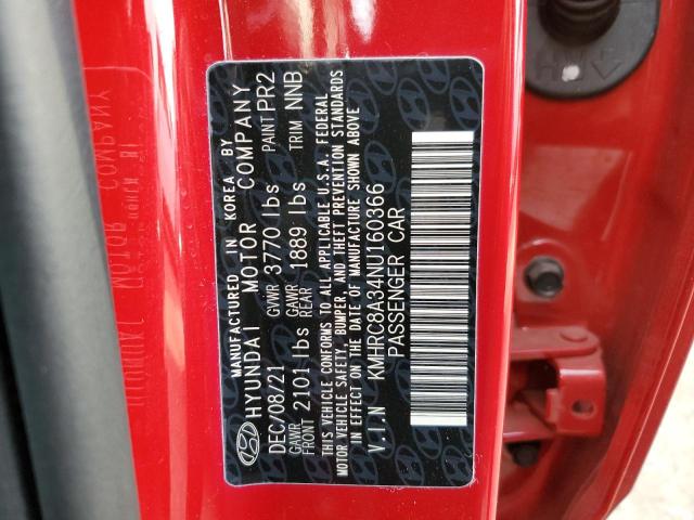 Photo 10 from auction – 2022 HYUNDAI VENUE SEL with VIN KMHRC8A34NU160366