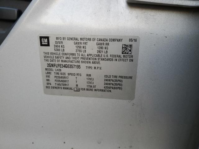 Photo 10 from auction – 2016 CHEVROLET EQUINOX LT with VIN 2GNFLFE34G6357195