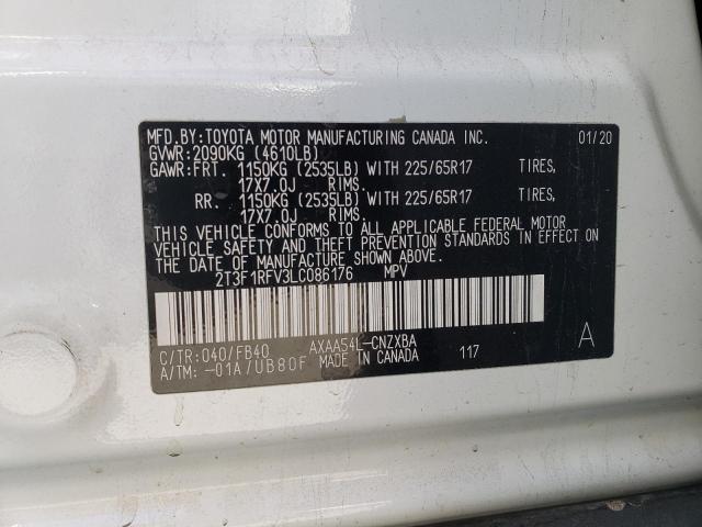 Photo 10 from auction – 2020 TOYOTA RAV4 LE with VIN 2T3F1RFV3LC086176
