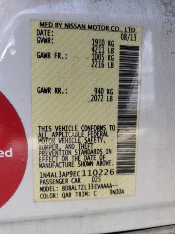 Photo 10 from auction – 2014 NISSAN ALTIMA 2.5 with VIN 1N4AL3AP9EC110226