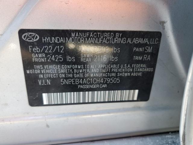 Photo 10 from auction – 2012 HYUNDAI SONATA GLS with VIN 5NPEB4AC1CH479505