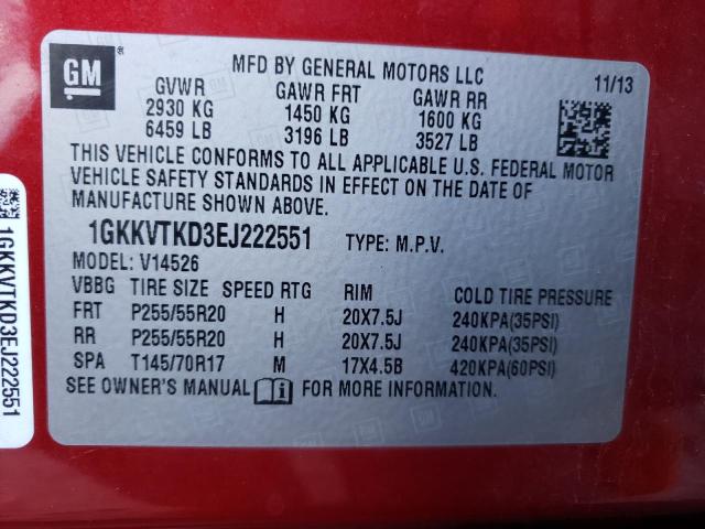Photo 10 from auction – 2014 GMC ACADIA DEN with VIN 1GKKVTKD3EJ222551
