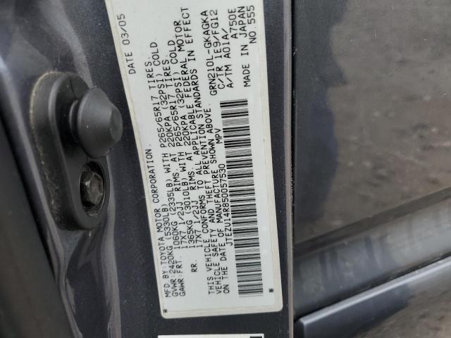 Photo 10 from auction – 2005 TOYOTA 4RUNNER SR with VIN JTEZU14R850057530