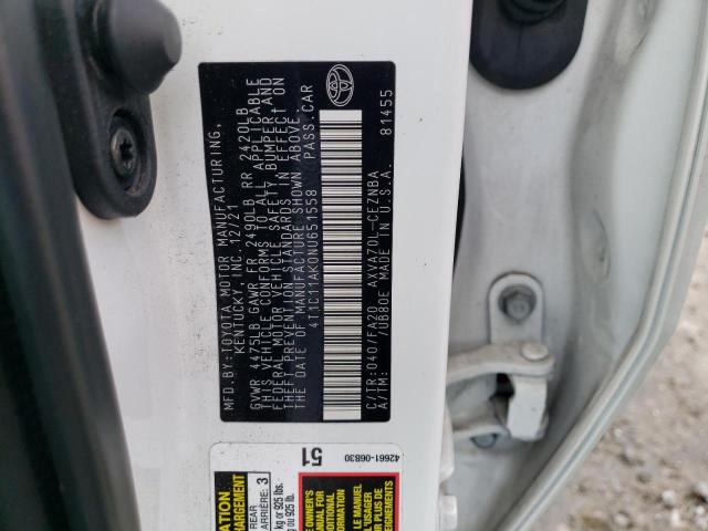 Photo 10 from auction – 2022 TOYOTA CAMRY LE with VIN 4T1C11AK0NU651558