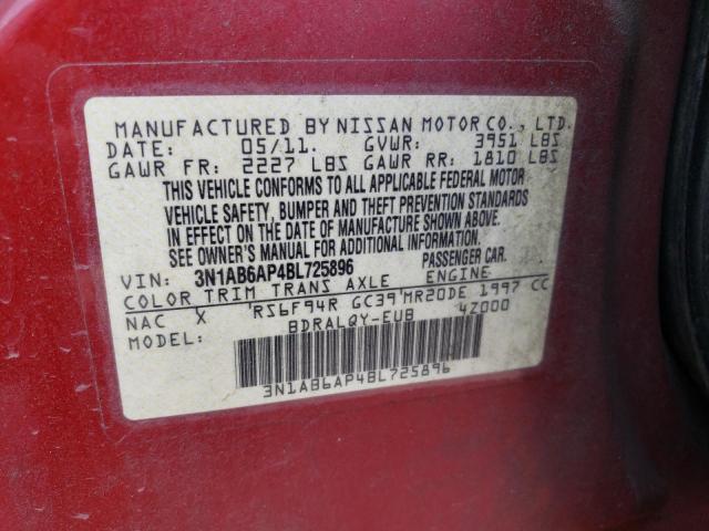 Photo 10 from auction – 2011 NISSAN SENTRA 2.0 with VIN 3N1AB6AP4BL725896