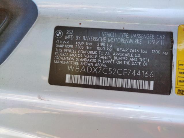 Photo 10 from auction – 2012 BMW 335 I with VIN WBADX7C52CE744166