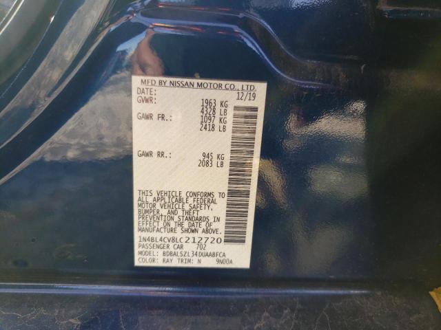 Photo 10 from auction – 2020 NISSAN ALTIMA SR with VIN 1N4BL4CV8LC212720
