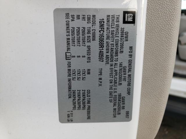 Photo 10 from auction – 2008 CHEVROLET SUBURBAN C with VIN 1GNFC16068R140597