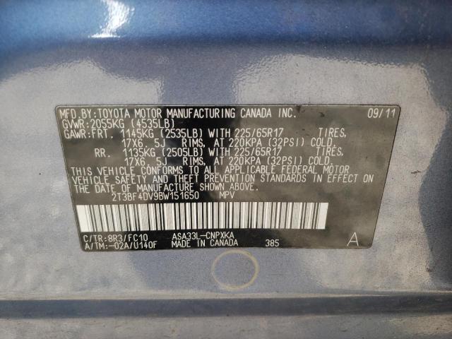 Photo 10 from auction – 2011 TOYOTA RAV4 with VIN 2T3BF4DV9BW151650