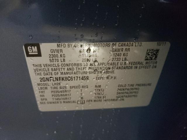 Photo 10 from auction – 2012 CHEVROLET EQUINOX LT with VIN 2GNFLNEK8C6171459