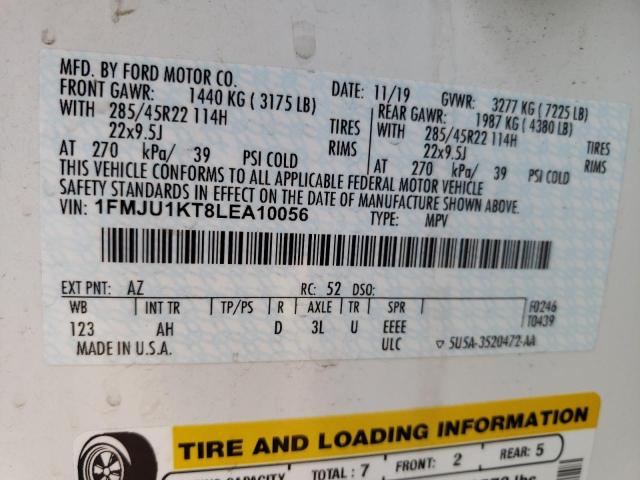 Photo 10 from auction – 2020 FORD EXPEDITION with VIN 1FMJU1KT8LEA10056