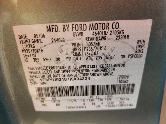 Photo 10 from auction – 2007 FORD ESCAPE with VIN 1FMYU93187KA04324