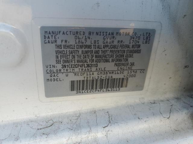 Photo 10 from auction – 2015 NISSAN VERSA NOTE with VIN 3N1CE2CP4FL363113