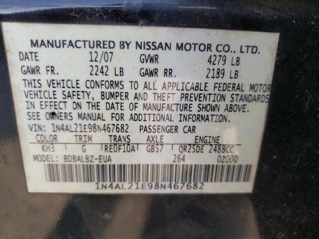 Photo 10 from auction – 2008 NISSAN ALTIMA 2.5 with VIN 1N4AL21E98N467682