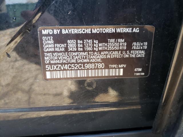 Photo 10 from auction – 2012 BMW X5 XDRIVE3 with VIN 5UXZV4C52CL988780
